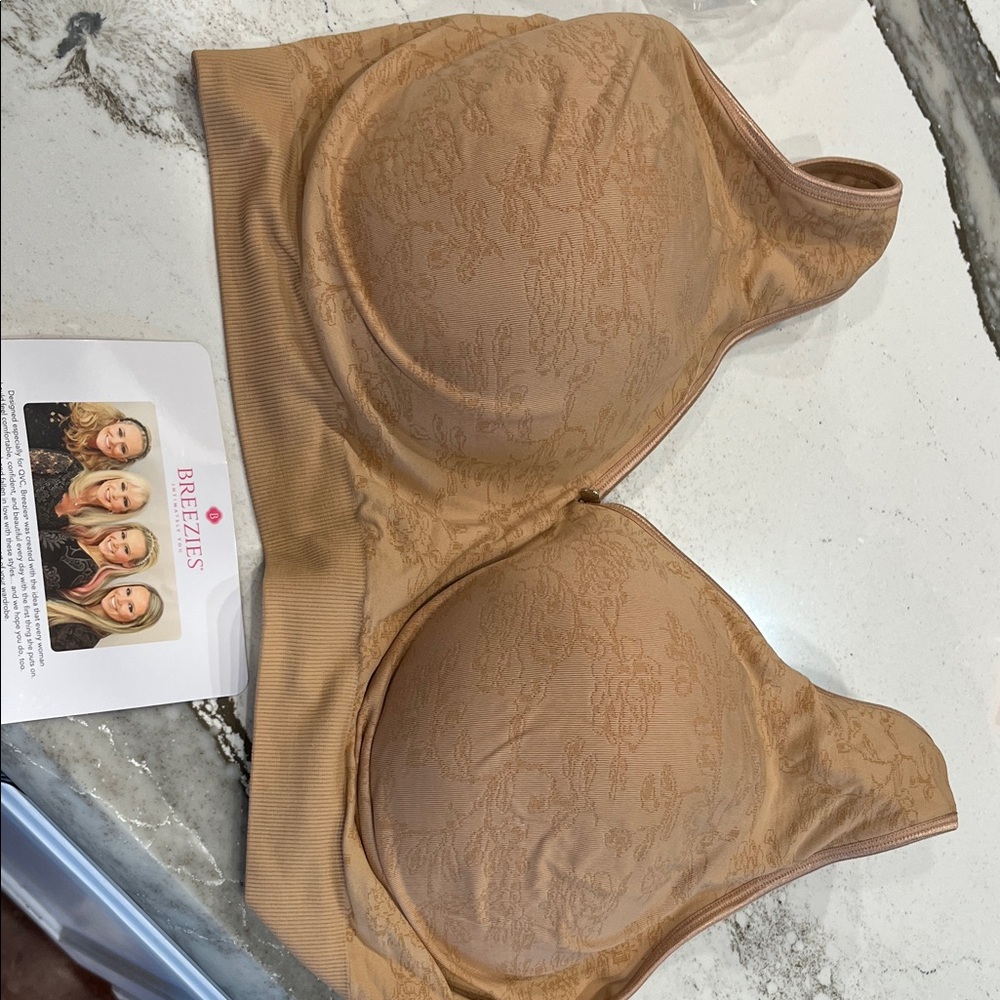 Breezies Tan Lace Bra